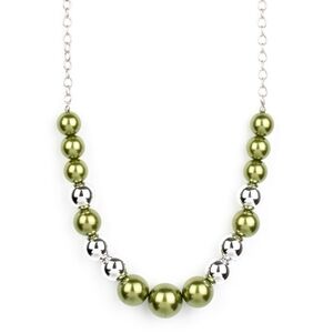 Paparazzi Green and Silver Bead Necklace Take Note green Fashion Jewelry